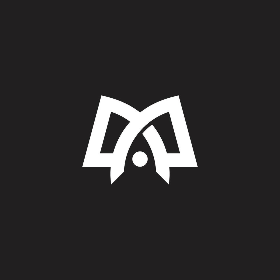 letter m book pen simple linked geometric abstract logo vector