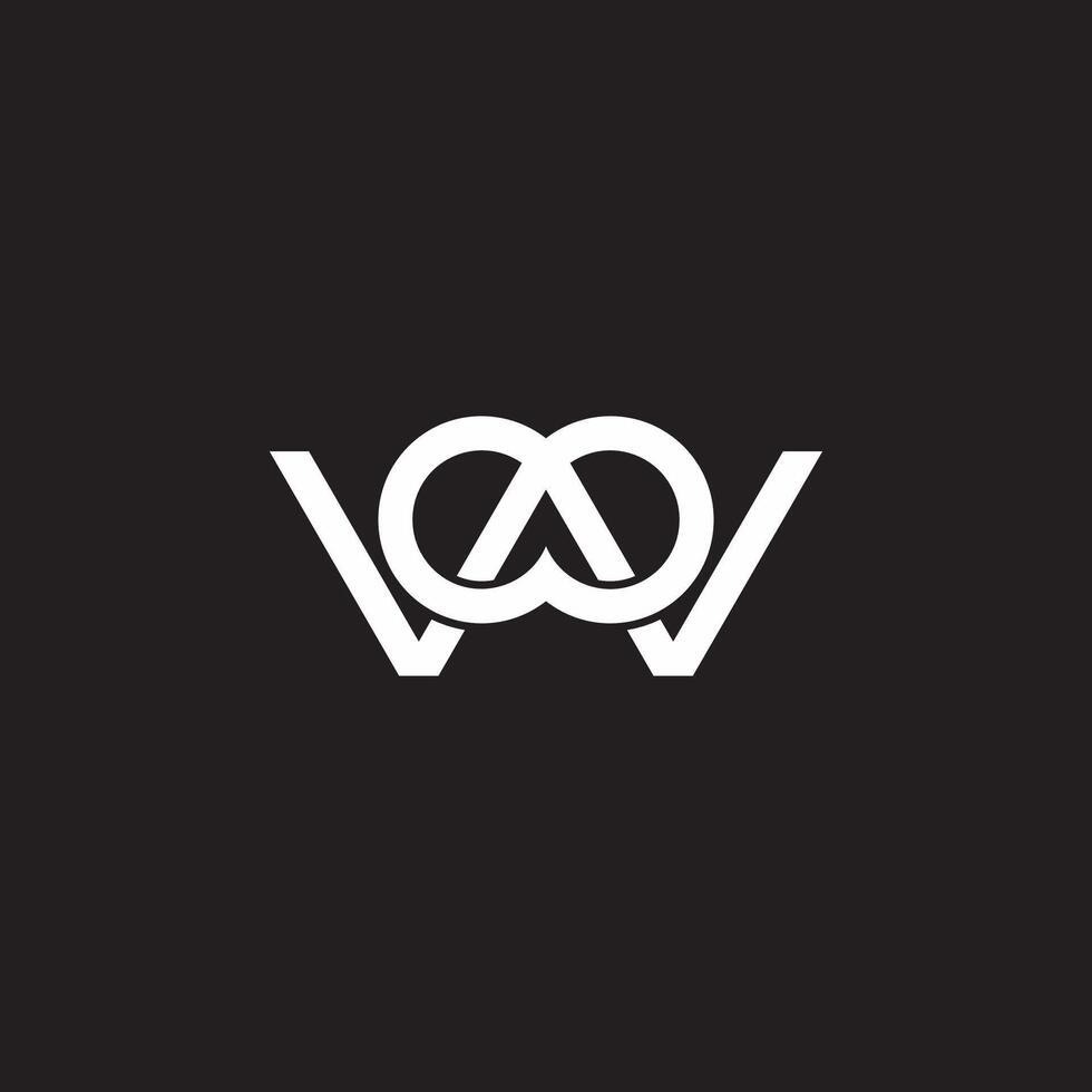 letter w o loop infinity linear geometric logo vector