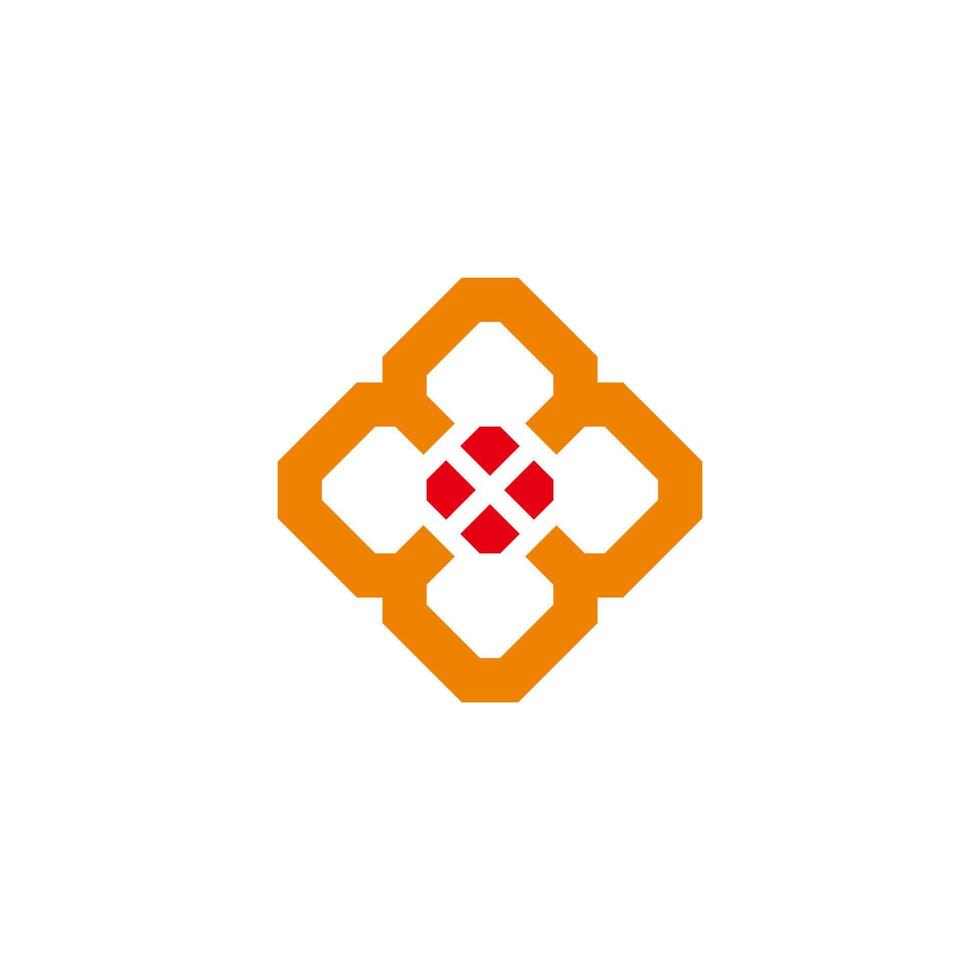colorful geometric flower simple geometric logo vector