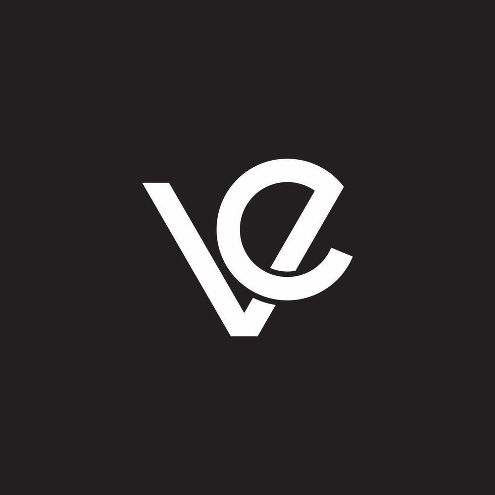 letter vc linked loop simple geometric logo vector