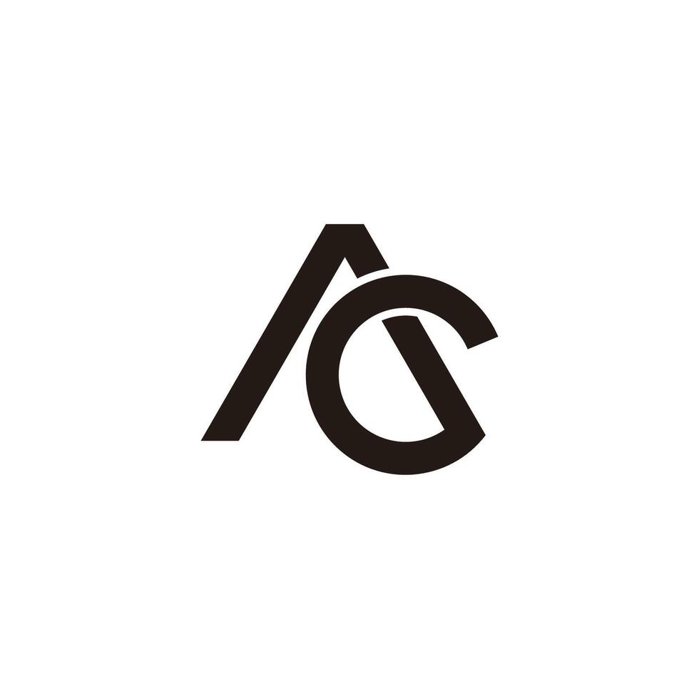 letter ac overlapping lines simple triangle logo vector