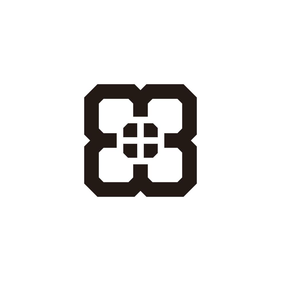 square geometric flower window simple logo vector