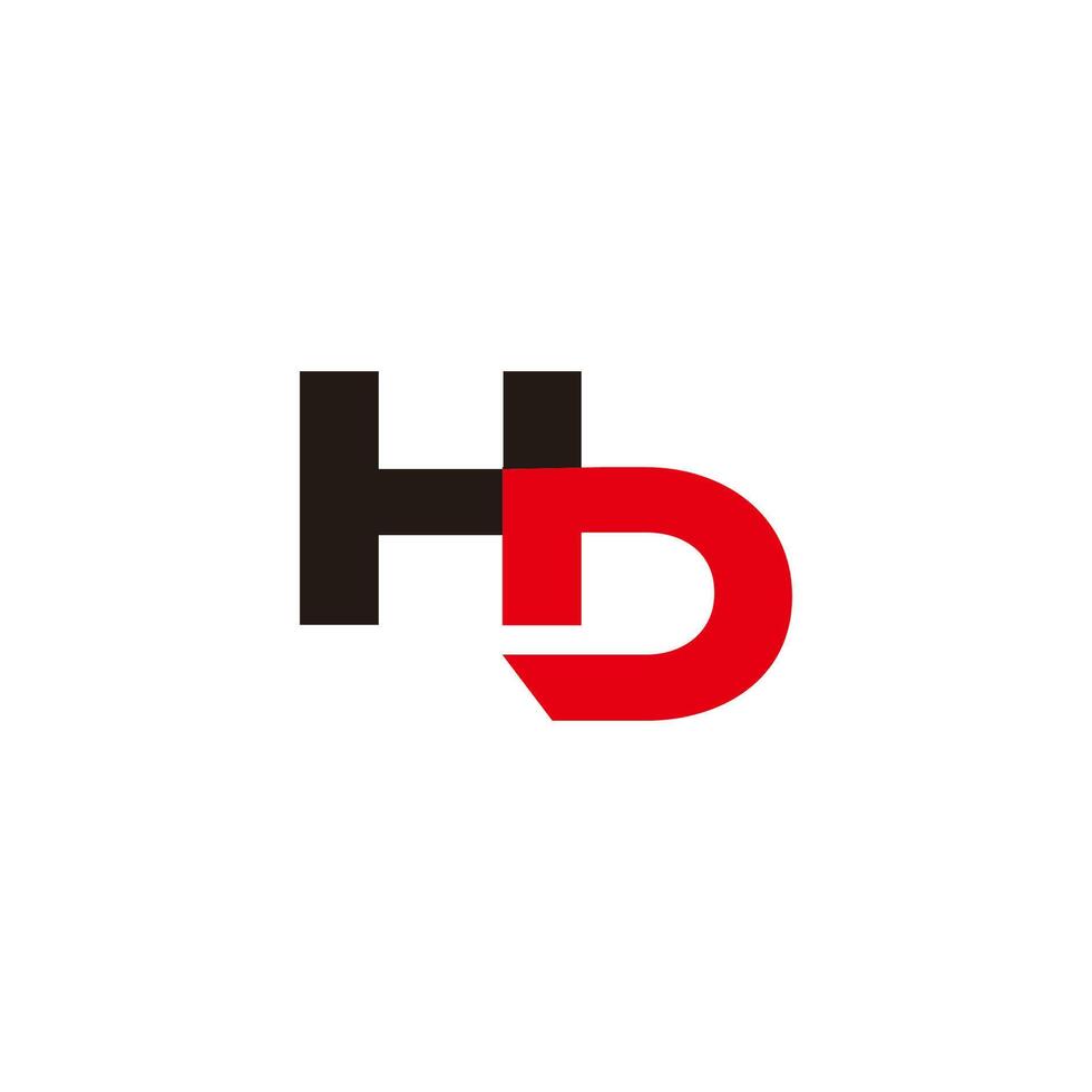 letter hbd simple geometric linked logo vector