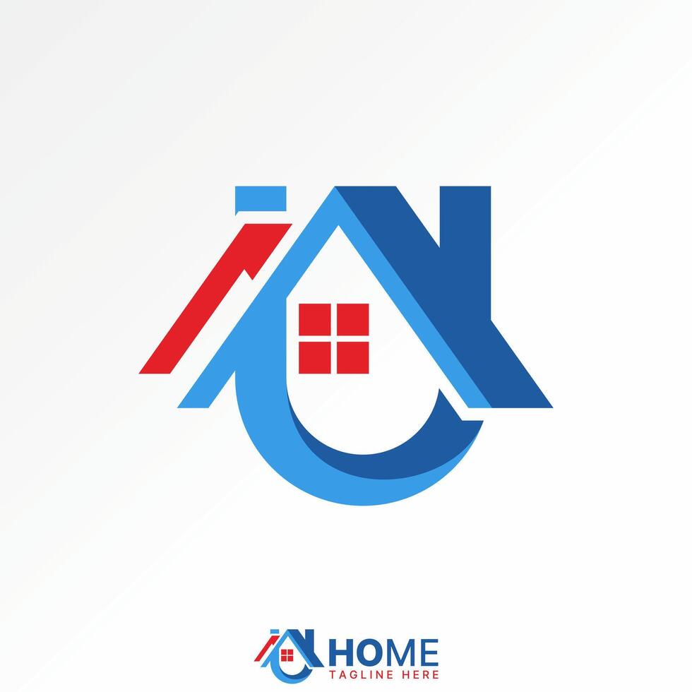 initial U sans serif font roof house window chimney monogram property home vector