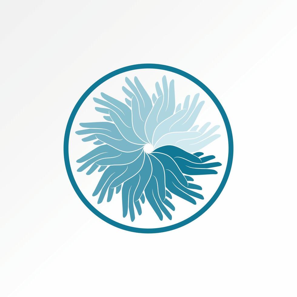circular hands success friendly sustainable ecology buddha energy therapy vector