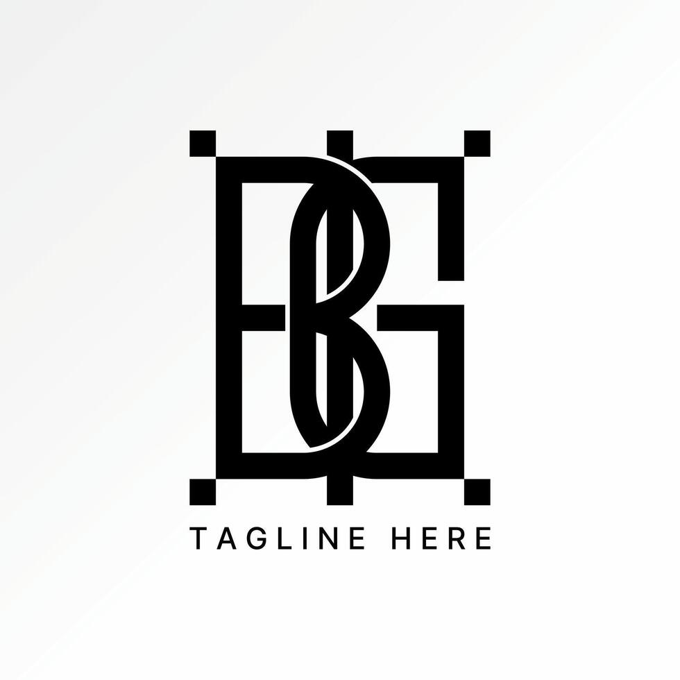 initial BIG or IBG font line connect capture window sport music gothic tech vector