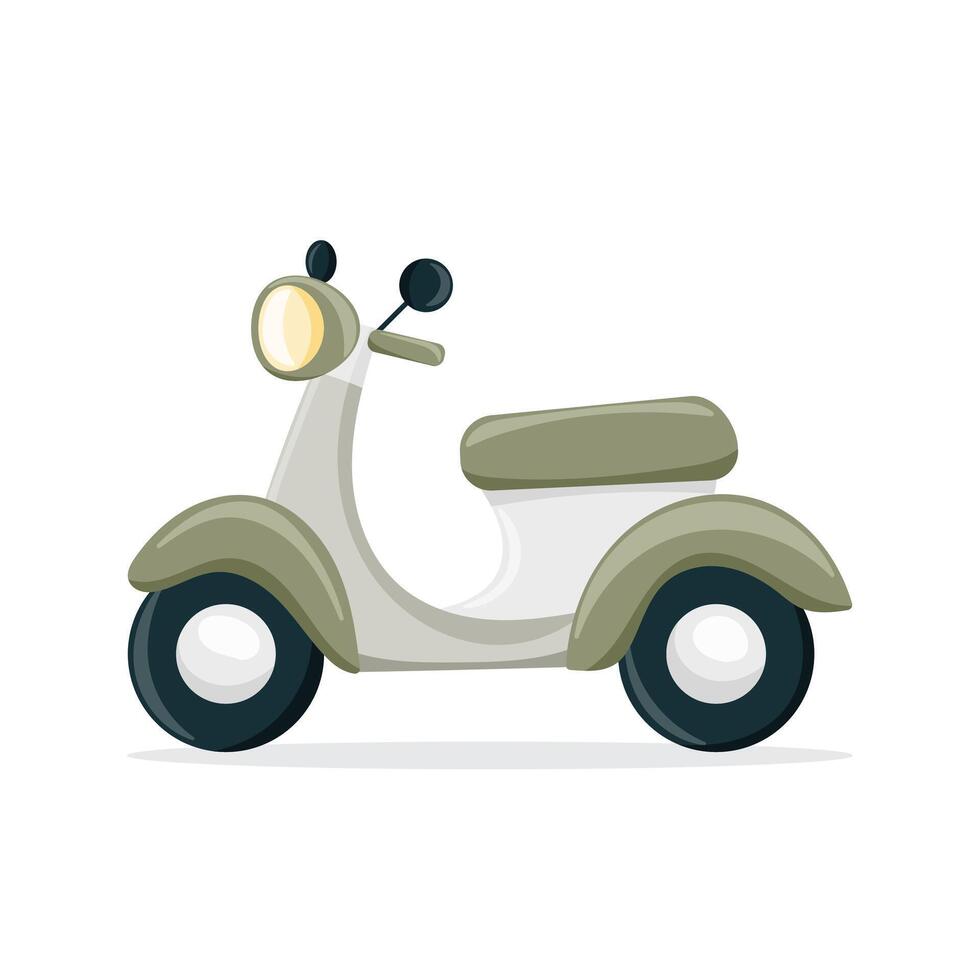 Retro scooter isolated on white background vector