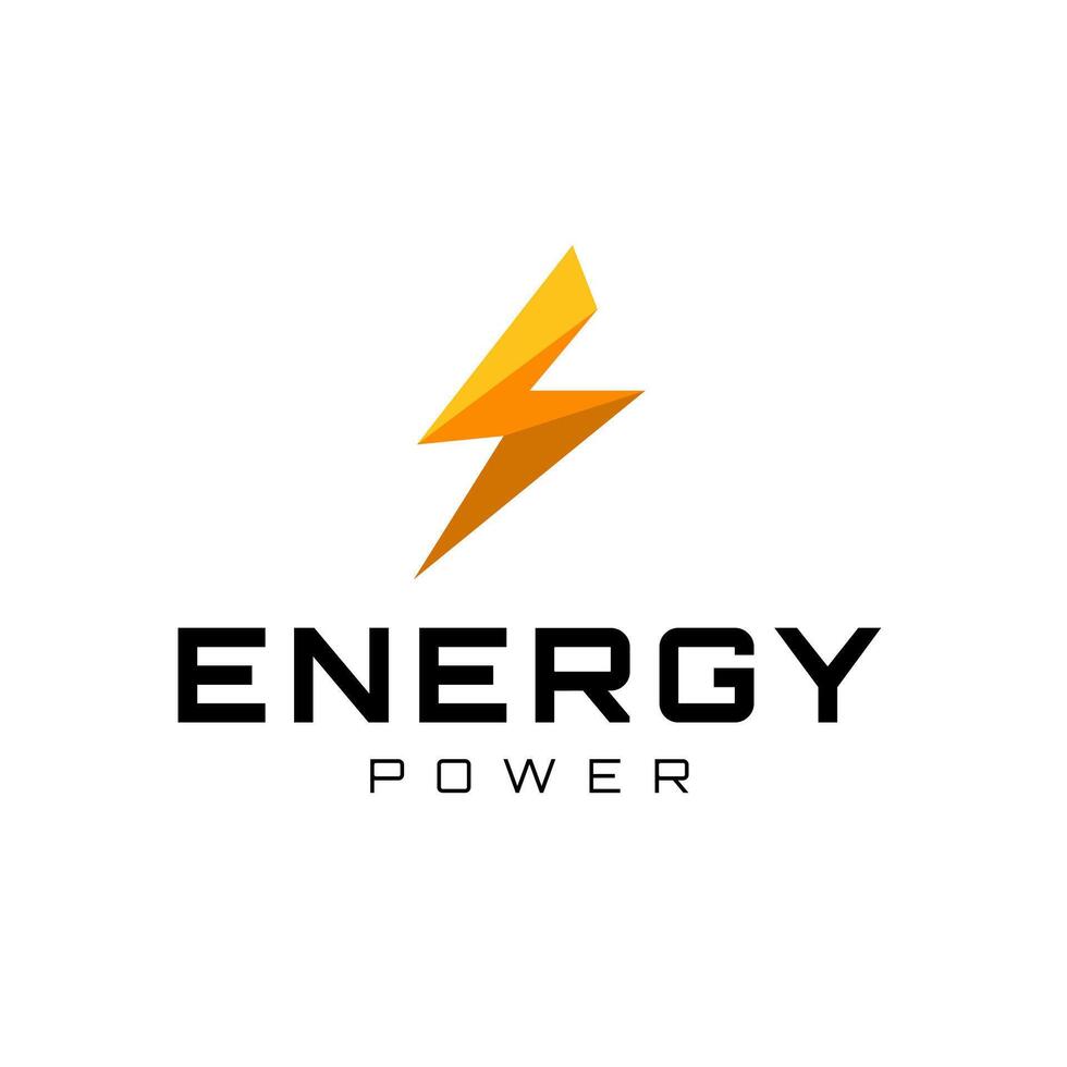 Thunderbolt Energy Power Logo Design with modern and dynamic style of Lightning symbol vector