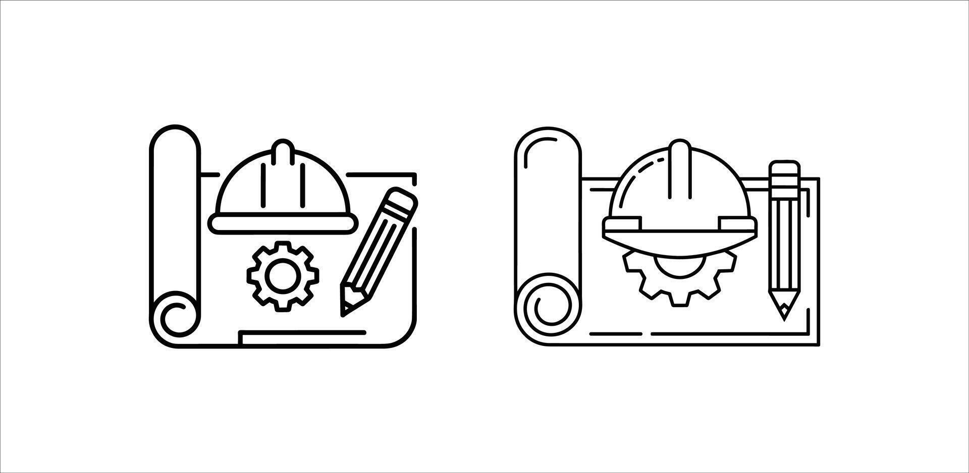 Blueprint Silhouette Art, Technical Planning vector