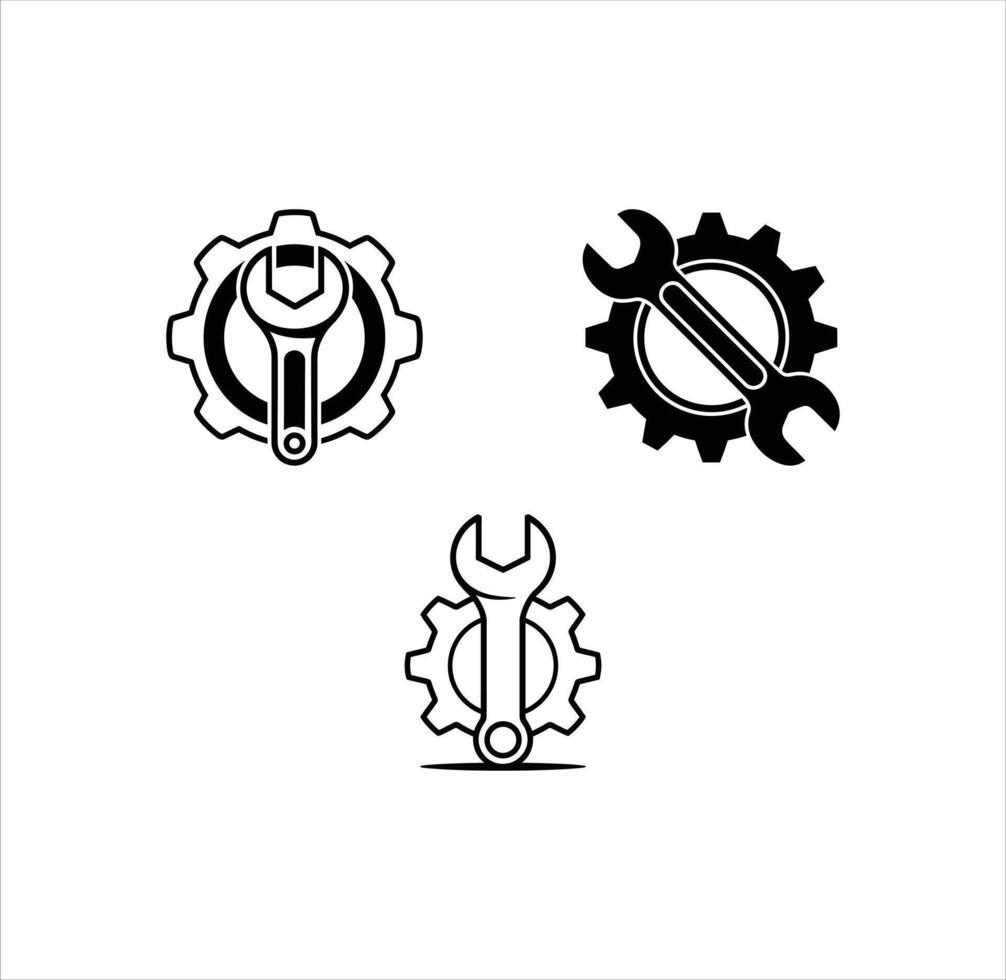 Wrench and Gear Art, Industrial Repair vector