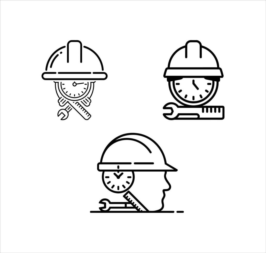 Time for Work Art, Construction and Repair Management vector