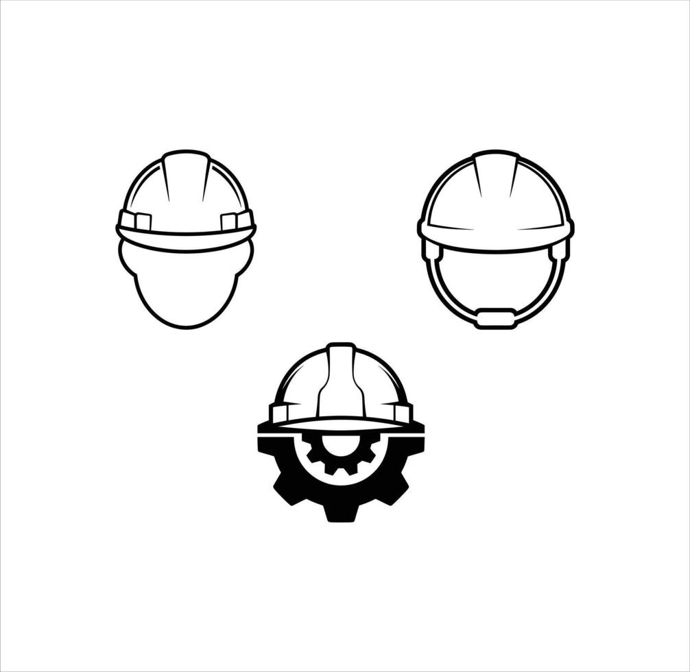 Hard Hat Outline Art, Clean Safety Symbols vector