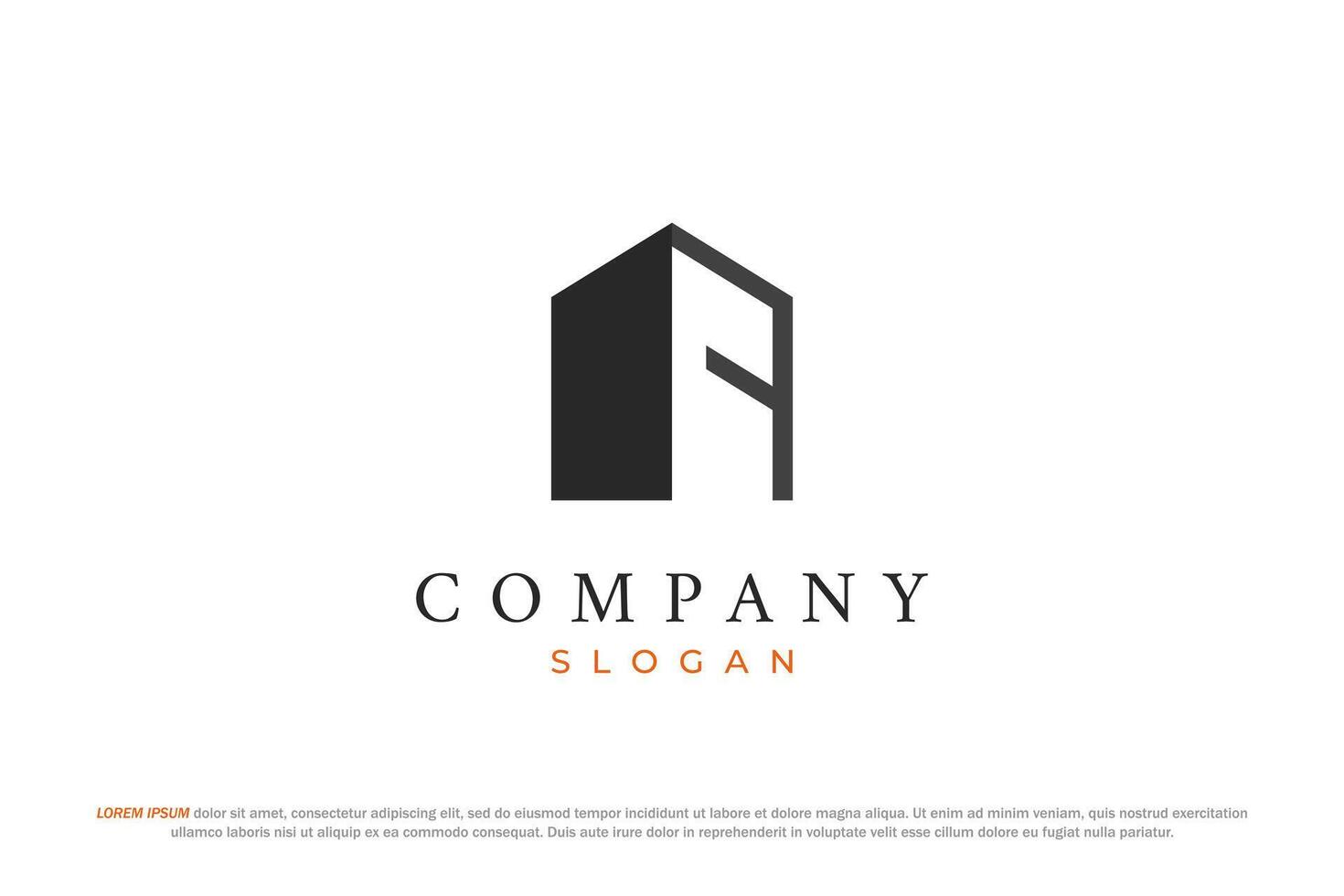letter a simple building minimal logo design vector