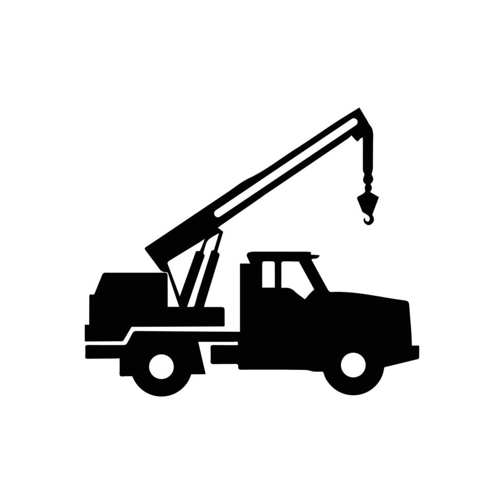 Small tow truck icon silhouette on white background vector