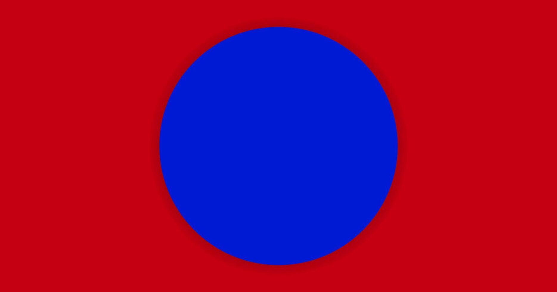 simple circle blue on red background for banner, copy space, paper circle blue color and red for background vector