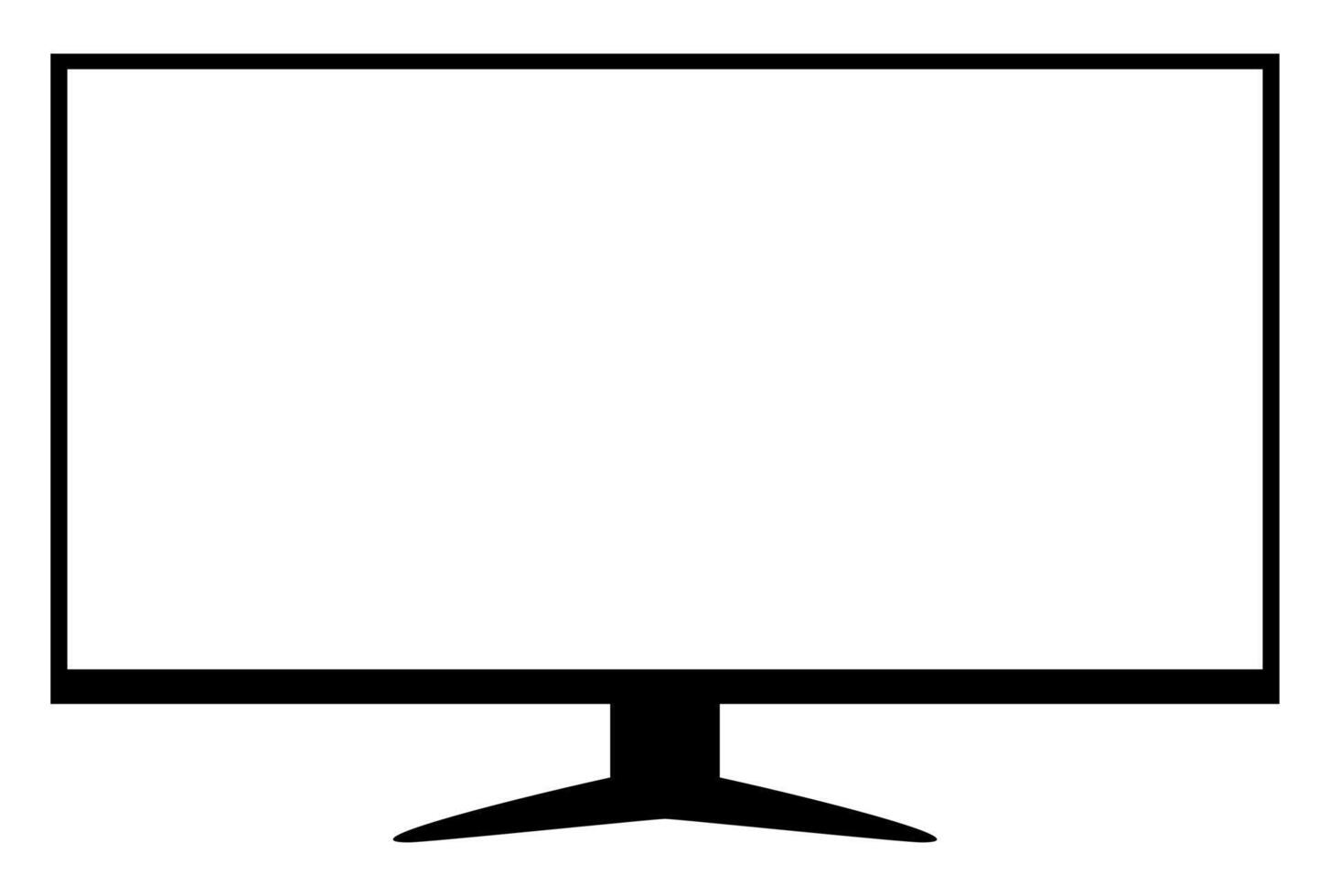 tv lcd wide screen isolated on white, blank screen display flat television digital, modern television display vector