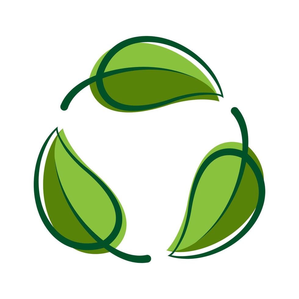 recycle leaf symbol shape, recycling icon, eco symbol vector