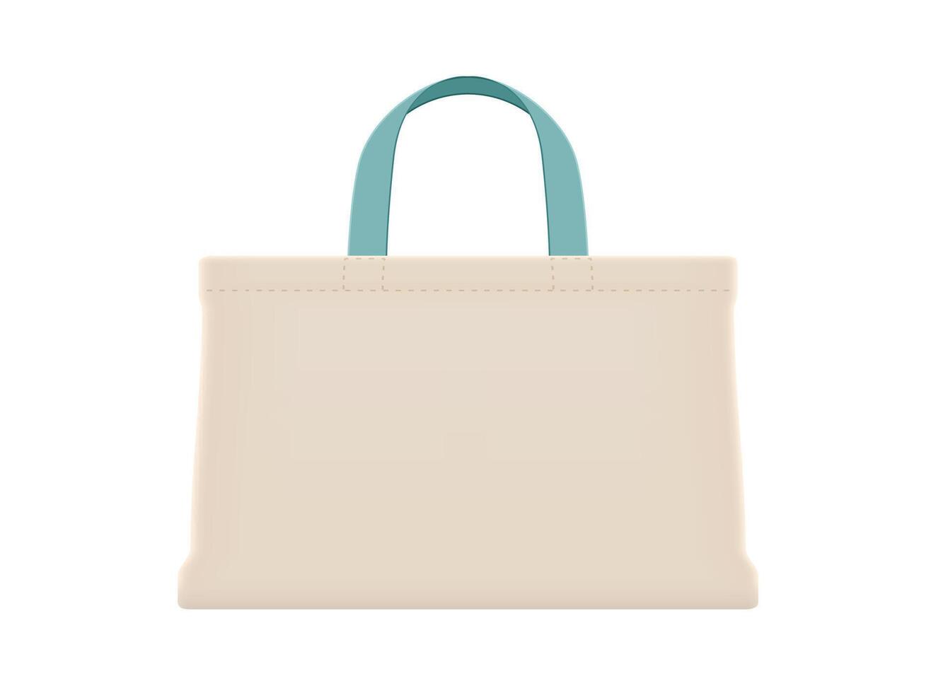 tote bag with pastel blue handle, cloth bags blank, cotton yarn cloth bags illustration, fabric cloth bag empty template for design vector