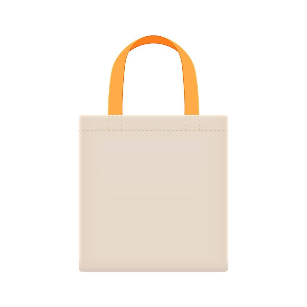 tote bag with orange handle, cloth bags blank, cotton yarn cloth bags illustration, fabric cloth bag empty template vector