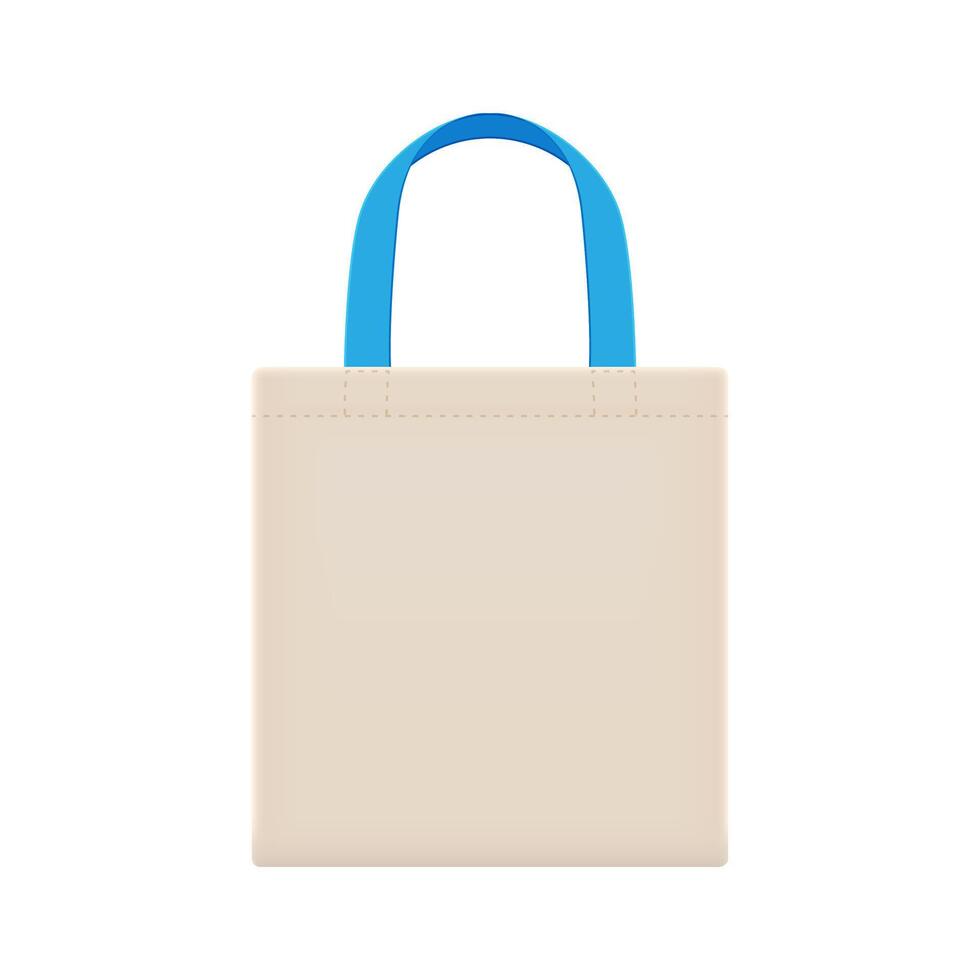 tote bag with blue handle, cloth bags blank, cotton yarn cloth bags illustration, fabric cloth bag template for design vector