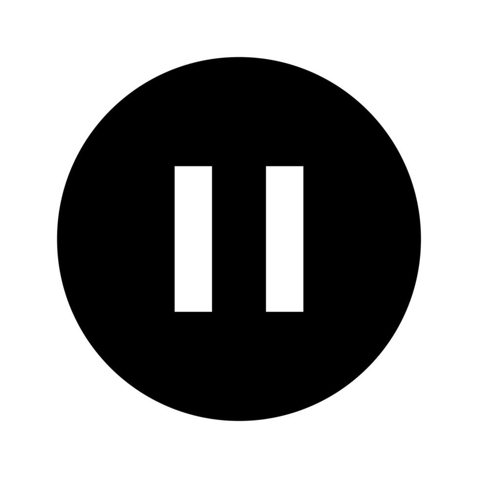 pause icons, pause symbol in circle shape, pause for graphic media vector