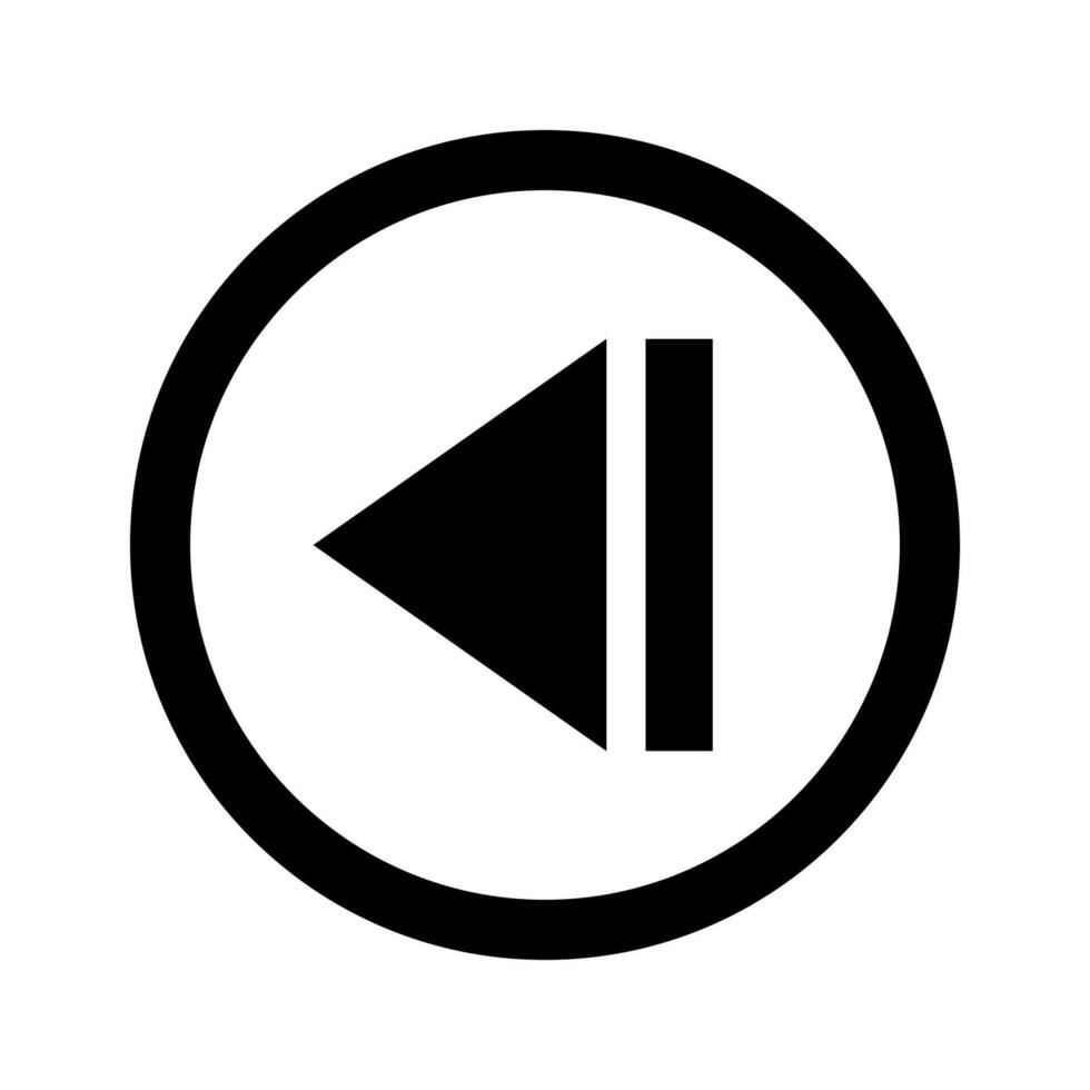 back icon, step backward next icon, media control skip symbol vector
