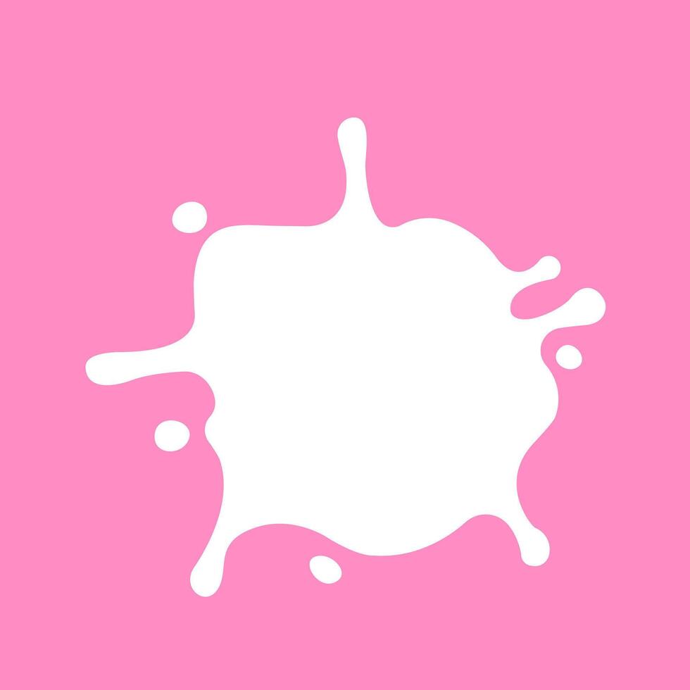 milk splash on pink color for banner background, white milky splatter shape, spill milk for graphic symbol, blot stain of milk splashing vector