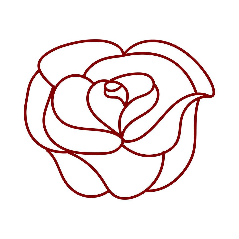 rose simple outline, rose graphic line vector