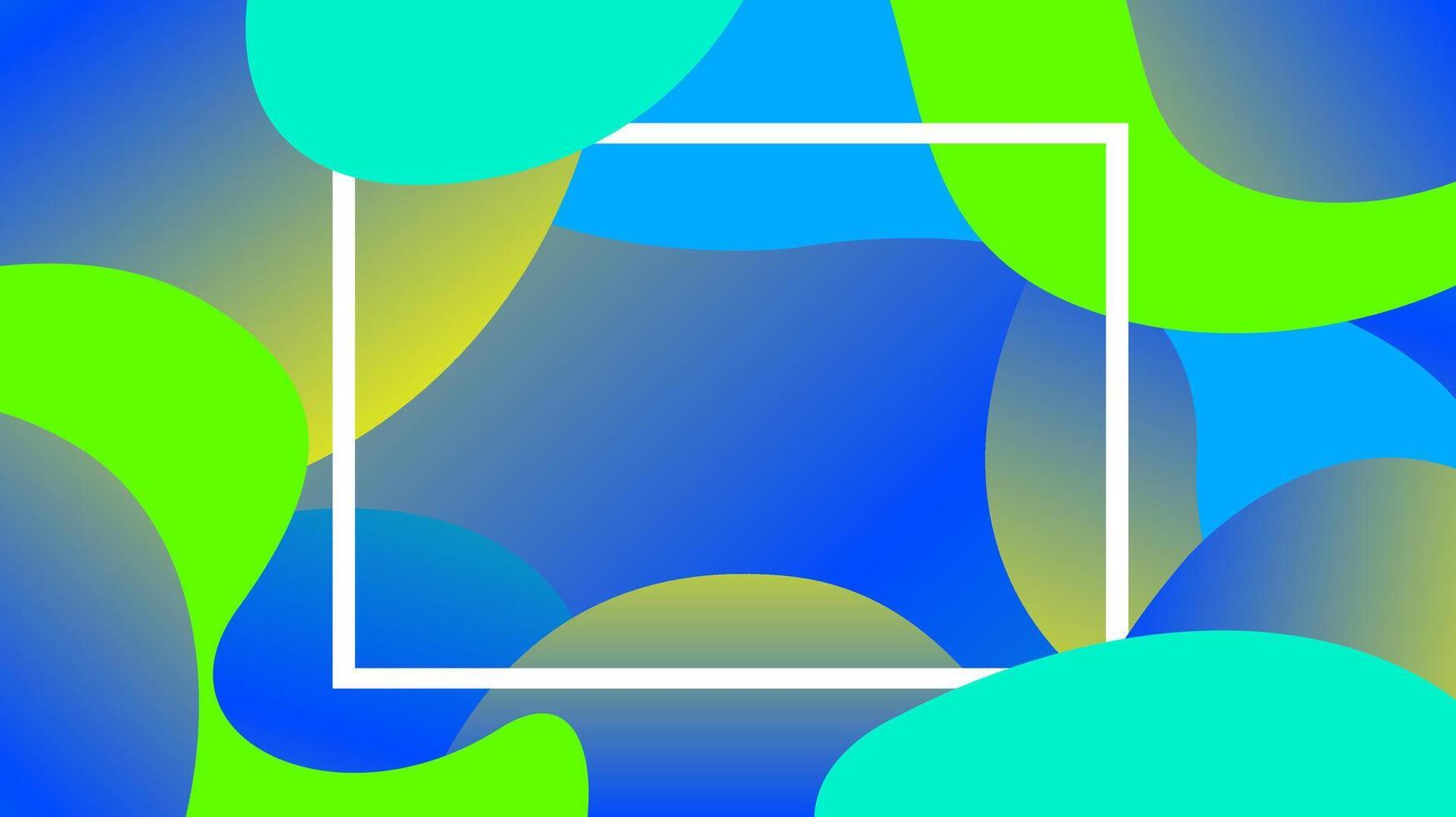 colorful free form shapes gradient and white frame, blob geometry wave flat lay for copy space, future geometric wavy blue, free form fluid fashionable, minimal gradients color vector