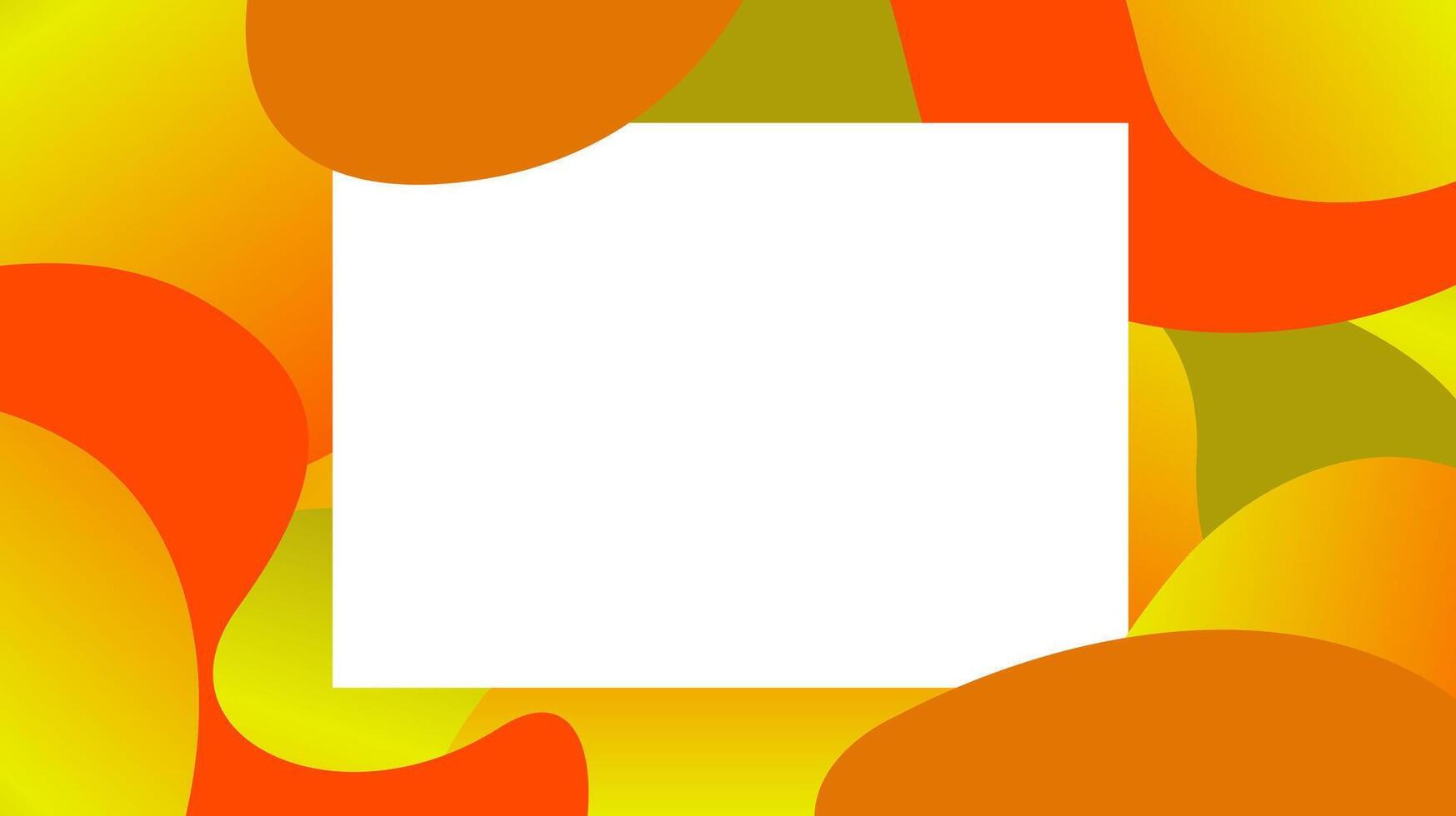 yellow orabge free form shapes gradient and white frame, blob geometry wave flat lay for copy space vector
