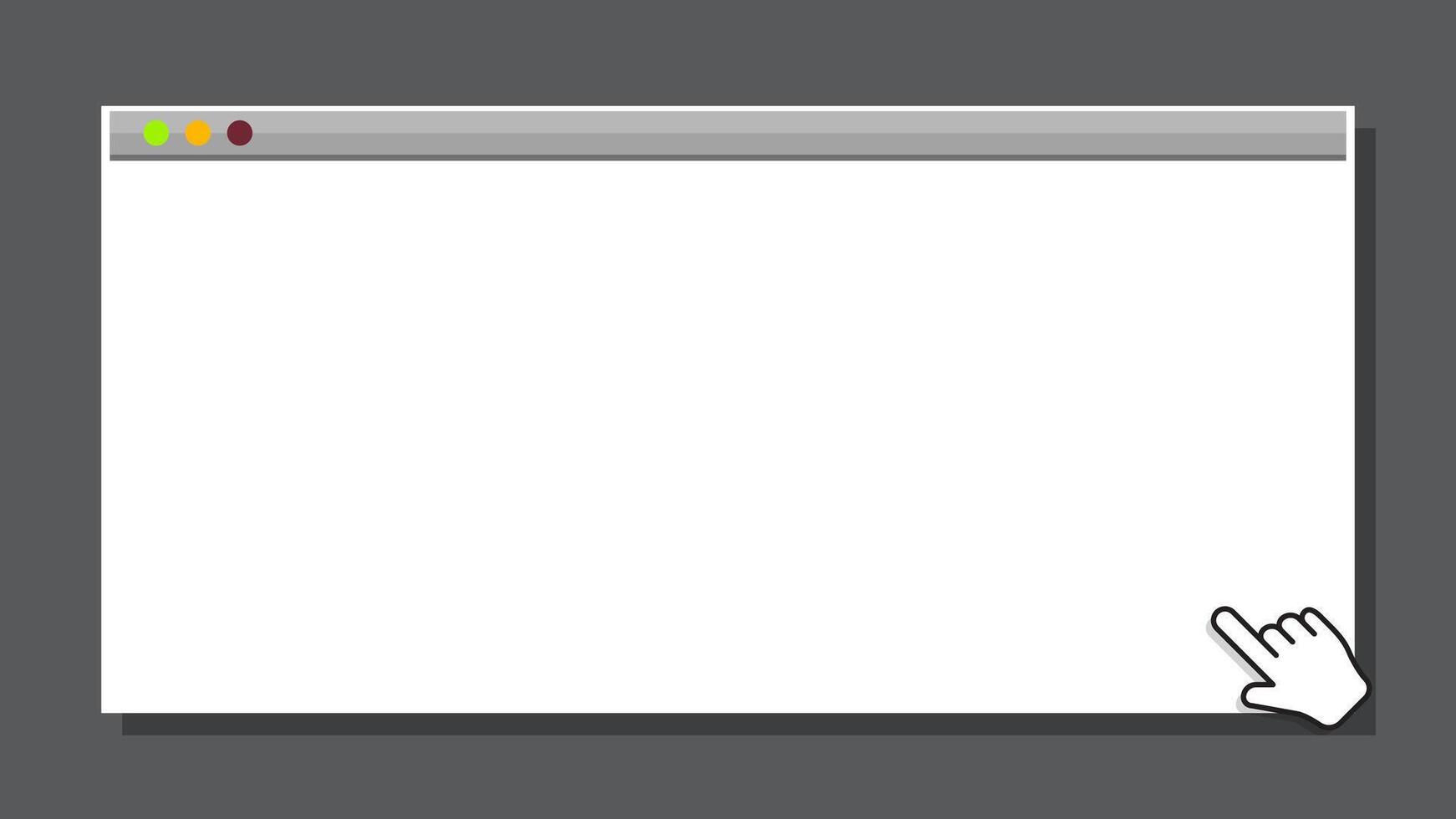window form blank on grey for banner background, template window frame, copy space, mock-up display social for user website interface vector