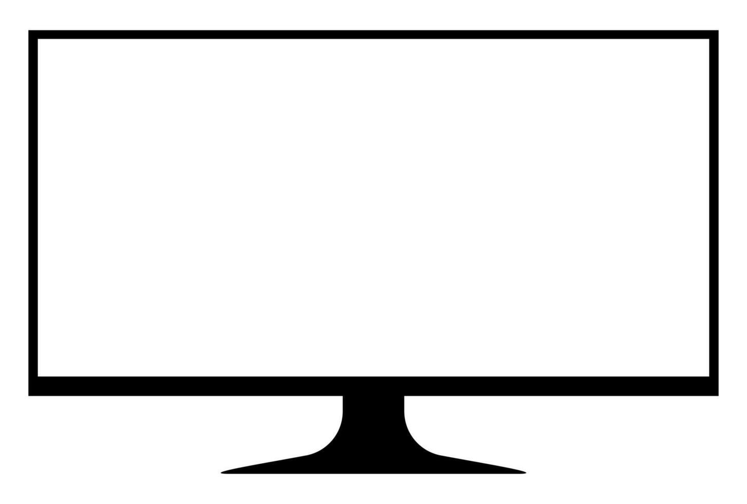 tv lcd wide screen isolated on white, blank screen display flat television digital, modern television display for design vector