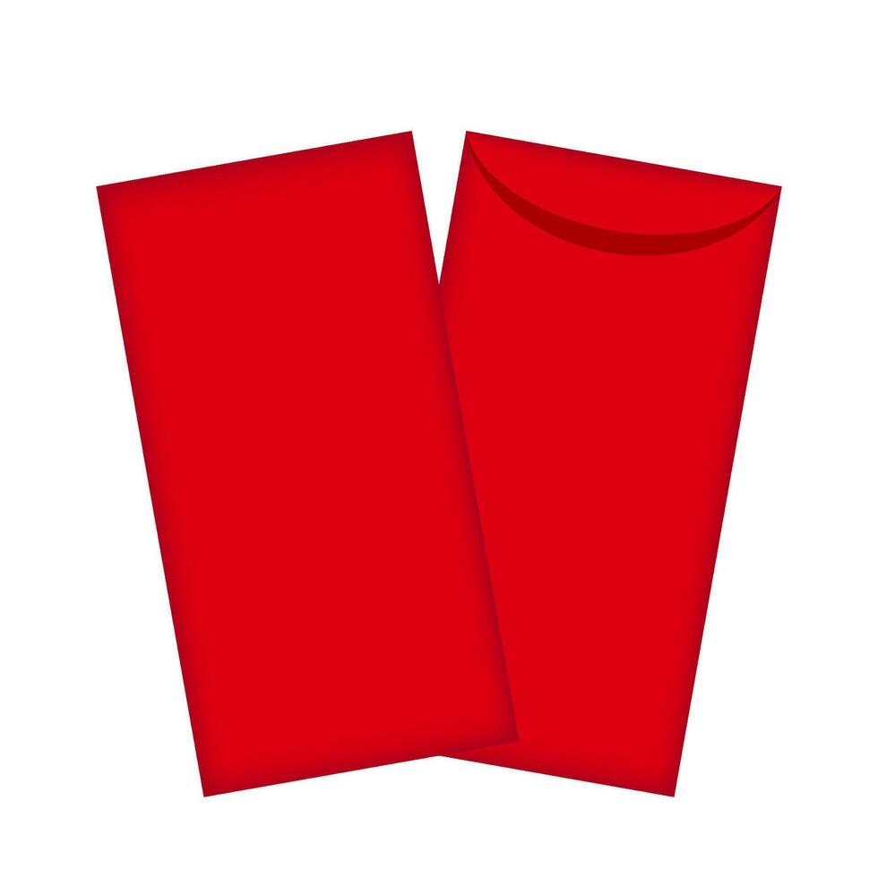 Red packet mock-up, Red envelope for New year China template, Chinese red envelope vector