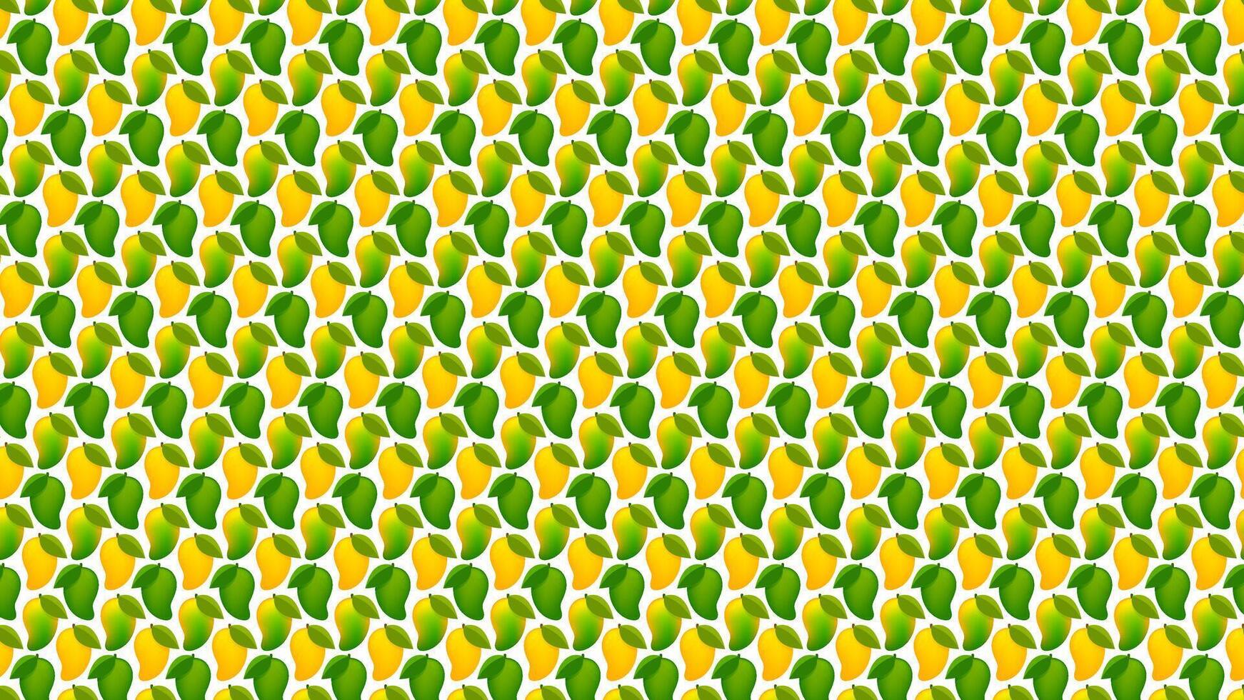 mango ripe and raw mango for background, mango pattern yellow green for illustration, clip art mango fruit pattern for wallpaper background vector