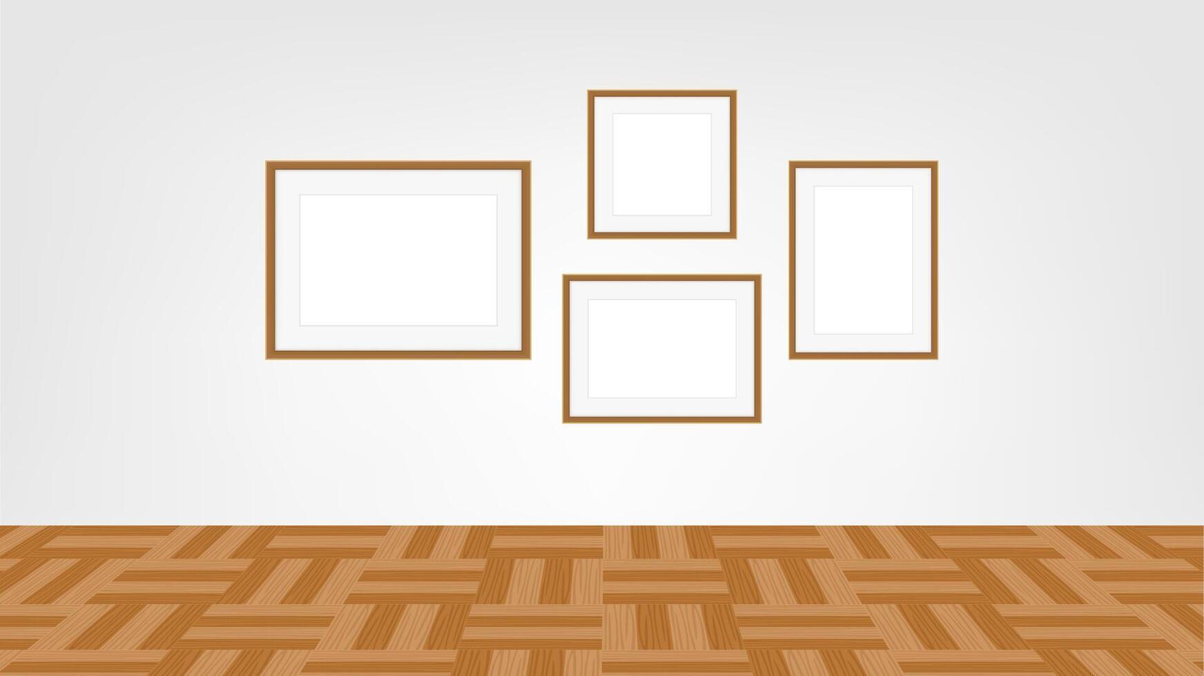 collage picture frames on a wall, collection of portrait frame set, mock up template picture frame vector