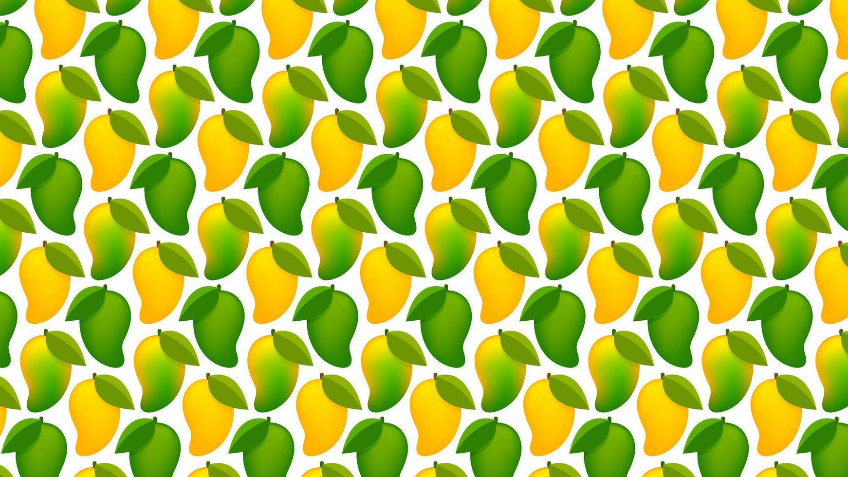 mango ripe and raw mango for background, mango pattern yellow green for illustration, clip art of mango fruit pattern for wallpaper vector