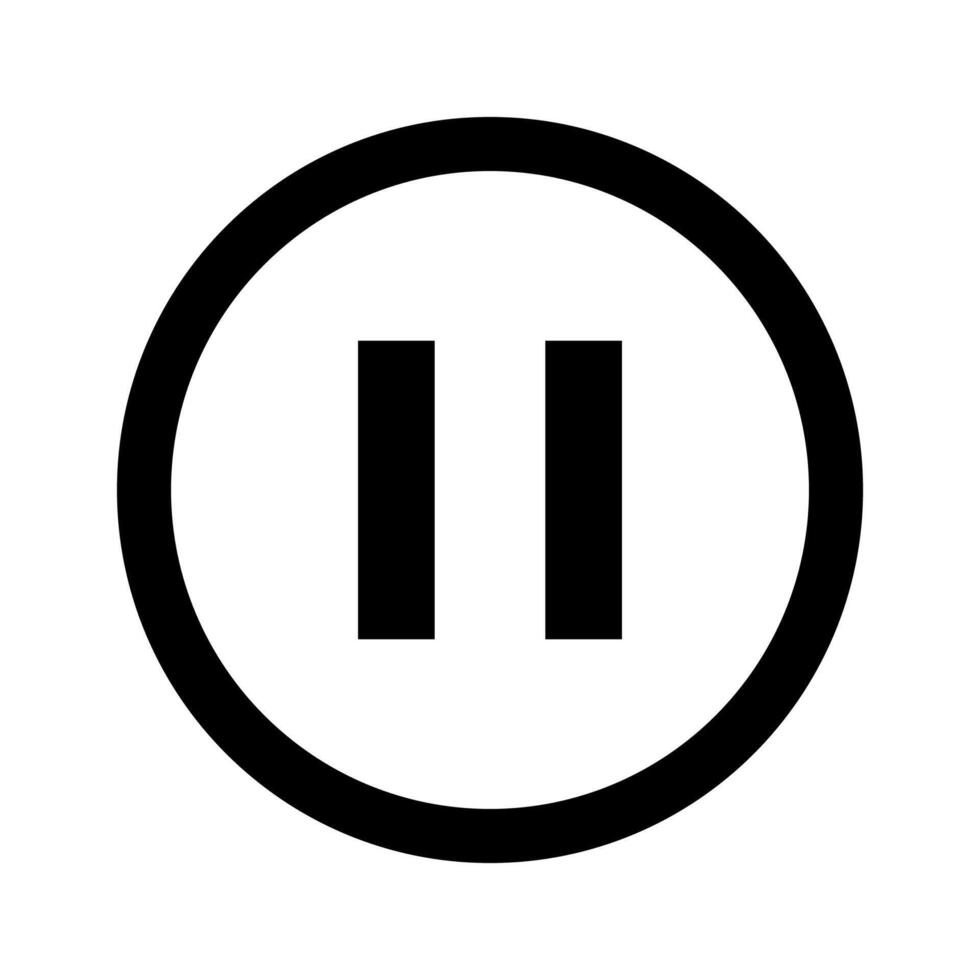pause icon, pause symbol in circle shape, pause for graphic media vector