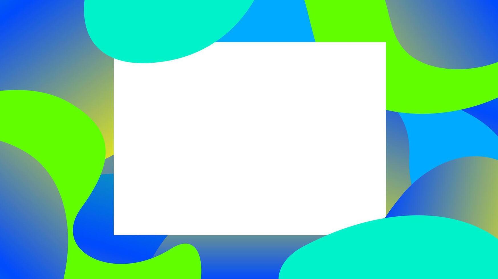colorful free form shapes gradient and white frame, blob geometry wave flat lay for copy space vector