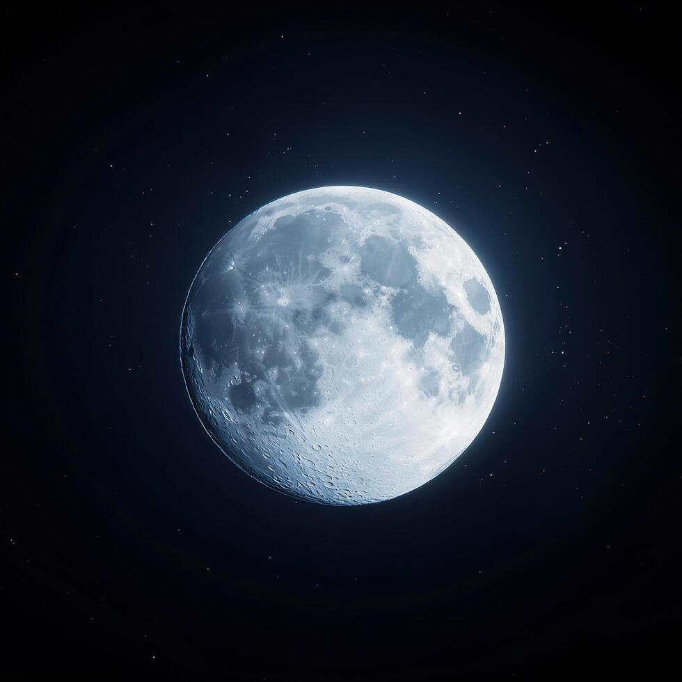 Glowing Moon Against Night Sky photo