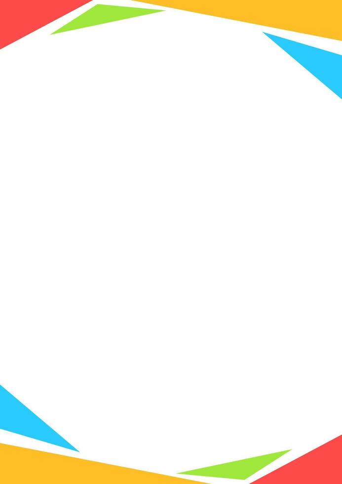 template a4 with border frame colorful, mock-up a4 for poster banner background, white copy space, blank certificate template size a4 for background vector