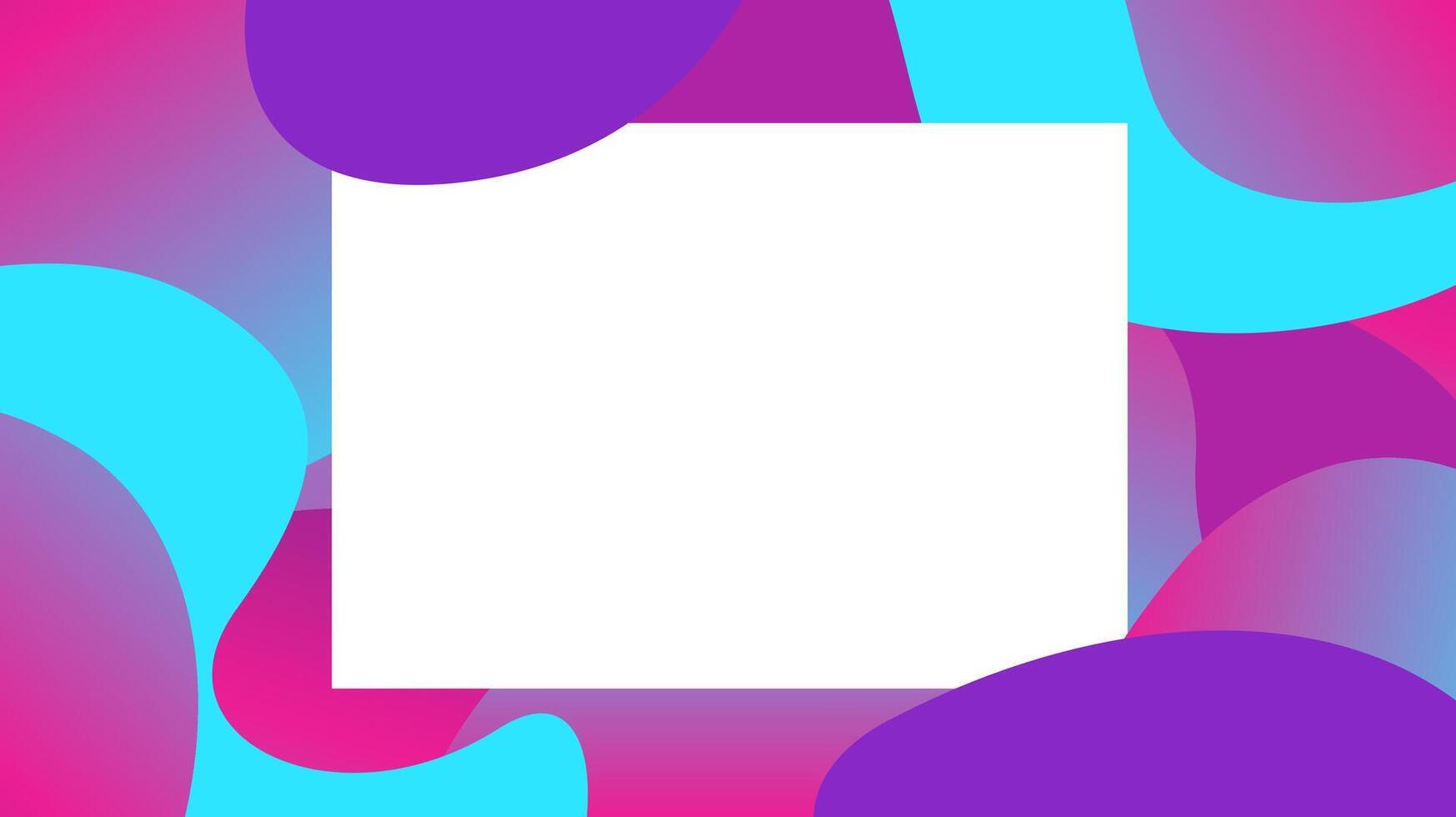 purple free form shapes gradient and white frame, blob geometry wave flat lay for copy space vector