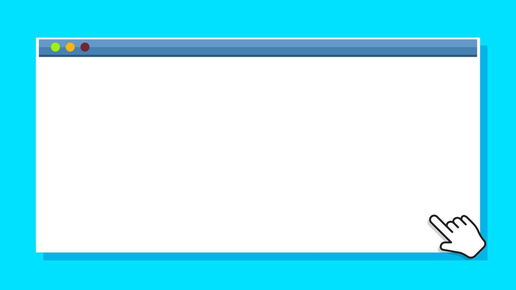 window form blank on blue for banner background, template window frame on blue, copy space, mock-up display social for user website interface vector