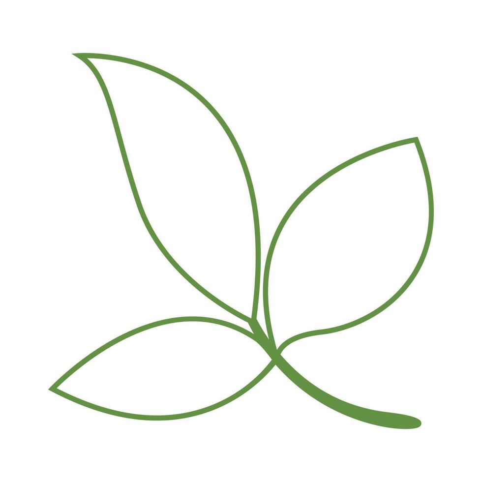 simple leaves outline, leaf graphic art line vector