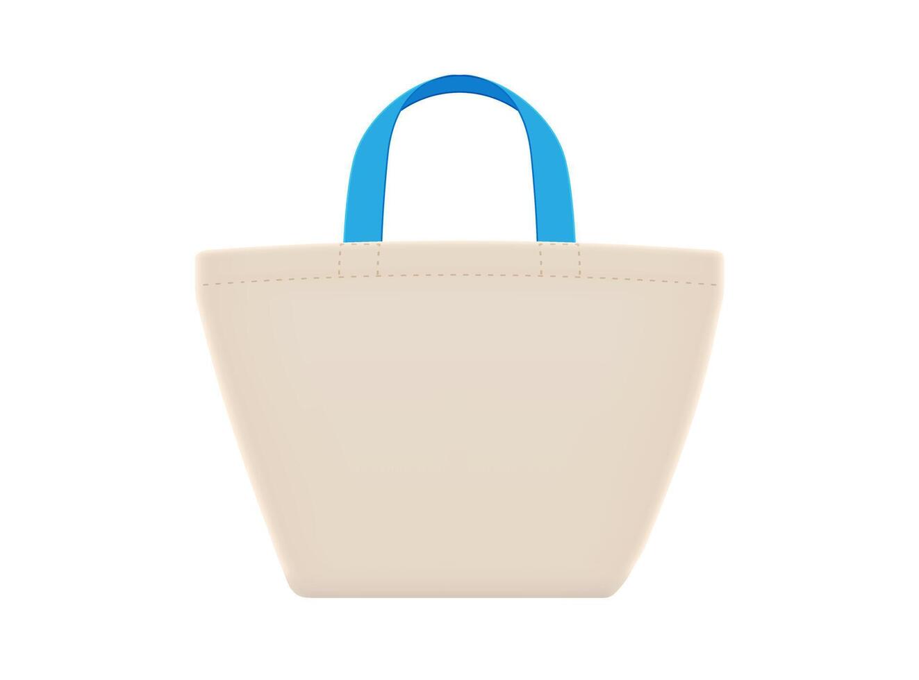 tote bag with blue handle, cloth bags blank, cotton yarn cloth bags illustration, fabric cloth bag empty for design vector