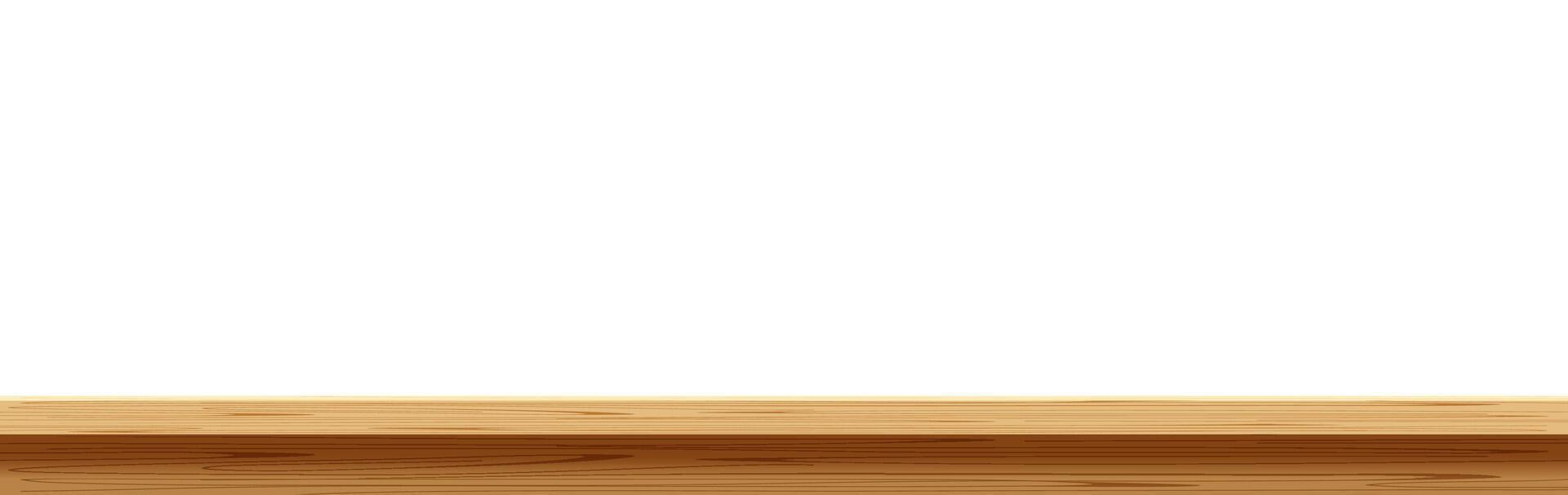 empty wood plank, plank table in front view, wooden desk, wood plank top on white for banner background, copy space vector