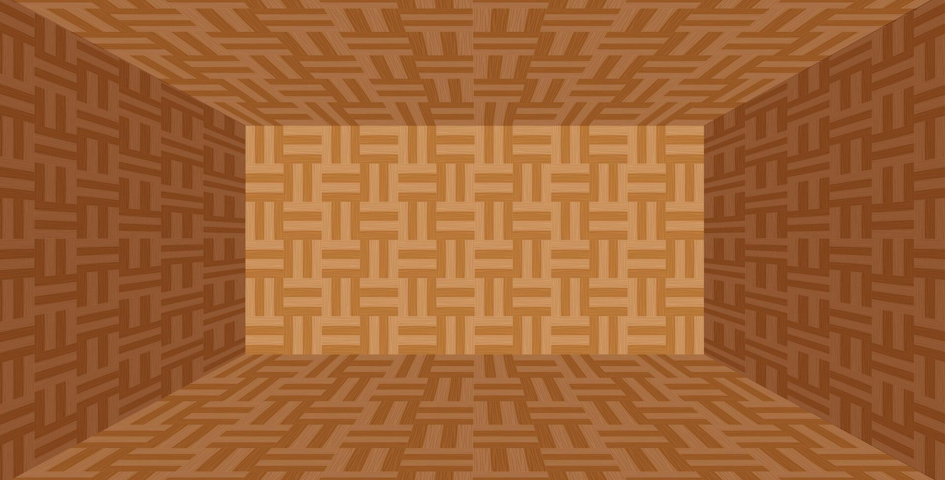 parquet wooden room empty in top view for background, illustration parquet floor box shape, parquet texture for decorating room, wood textured pattern brown, flooring box shape with parquet texture vector