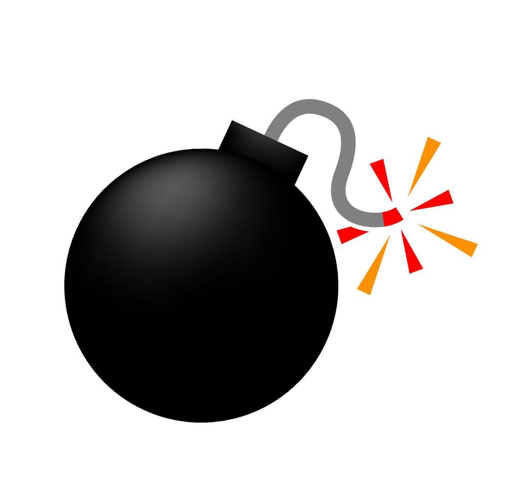 bomb icon, bomb ball symbol, bomb simple shape for clip art vector