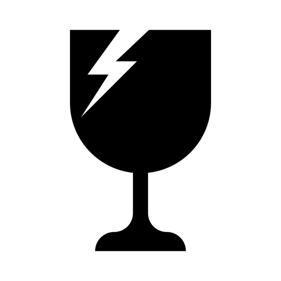 broken glass for fragile symbol, broken glass icon vector