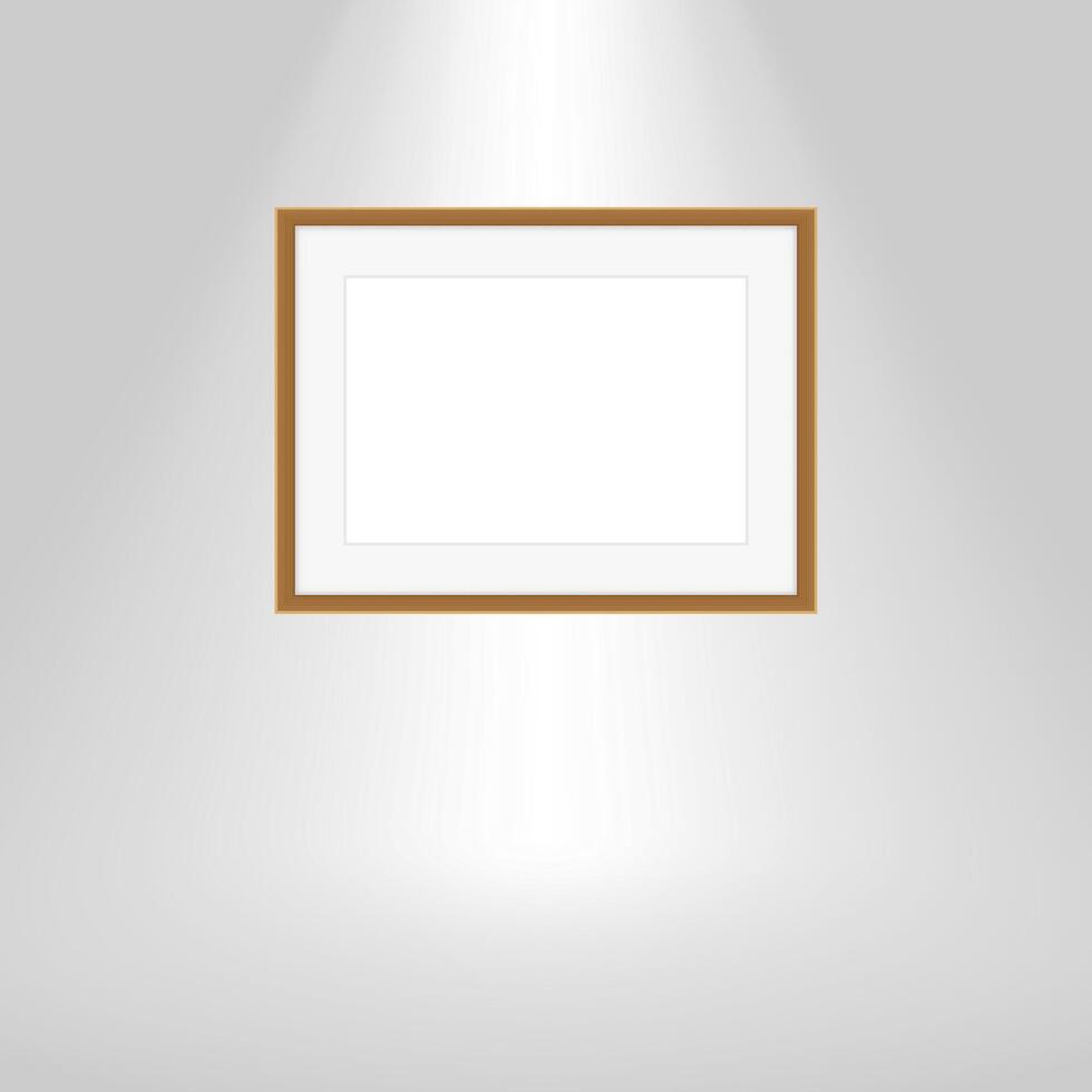wood frames on gray wall, portrait brown wooden frame, mock up template picture frame, frames cute for photo, vintage wooden frames chic and luxury, mock-up frames for art gallery show vector