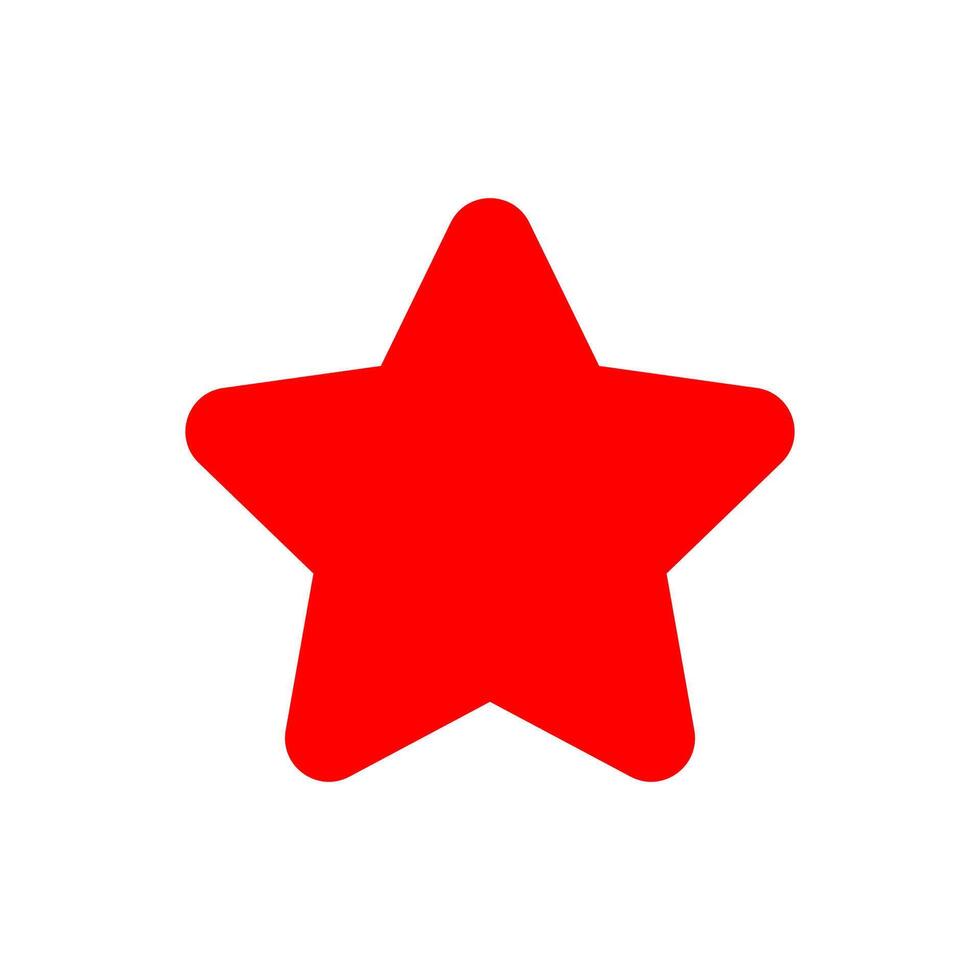 star icon red, star symbol, star shape simple for clip art vector
